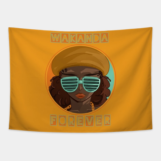 Wakanda Forever Tapestry by Sarri