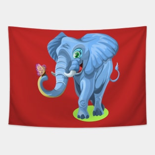 Elephant Illustration Tapestry