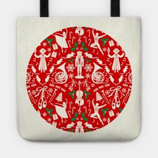 Nutcracker ballet Christmas pattern Tote