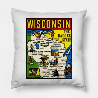 Vintage Wisconsin Decal Pillow