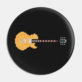 Pixel Light Golden Blackout Guitar Pin