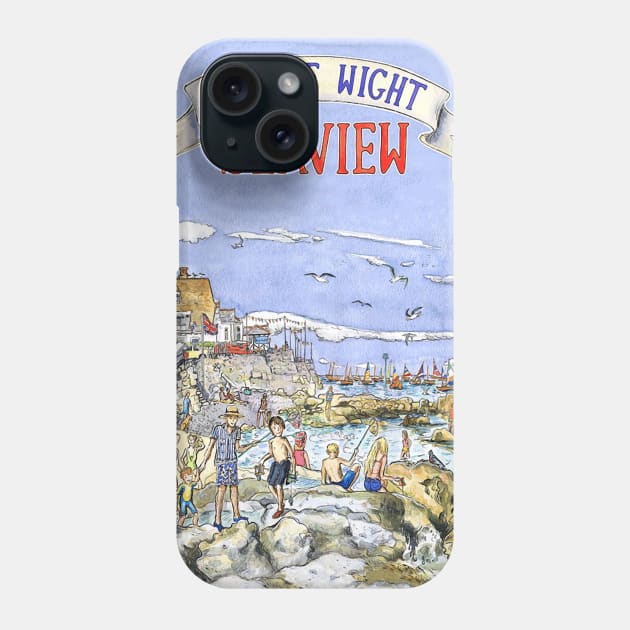 classic isle of wight travel art print Phone Case by FauziKenceng