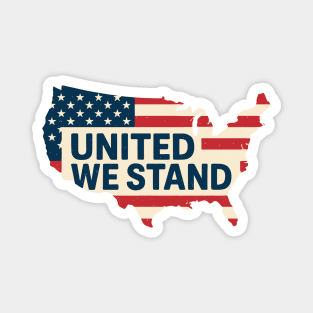 Clean united we stand patriotic map Magnet