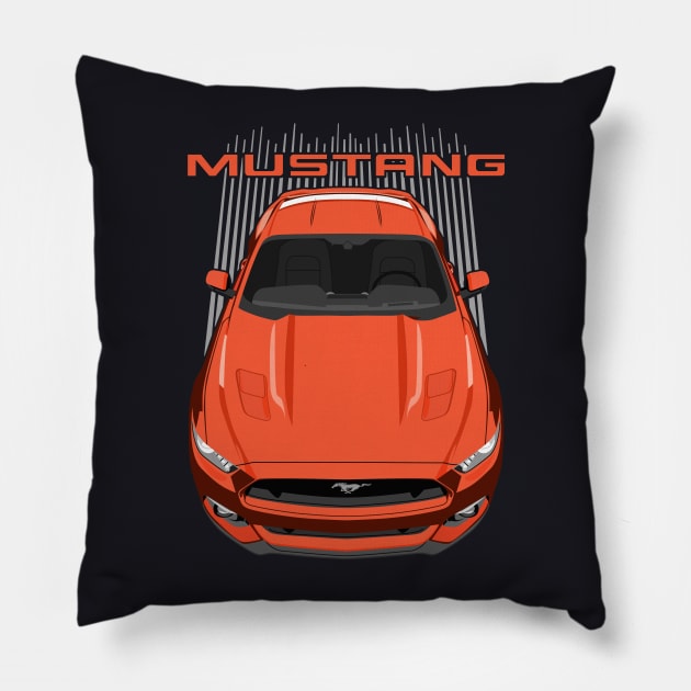 Mustang S550-GT-orange Pillow by V8social