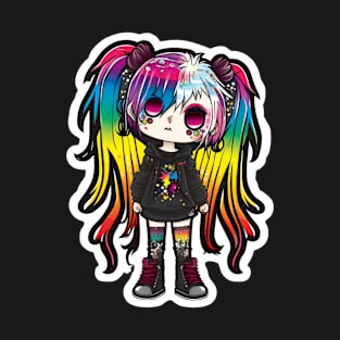 Adorable little Punk with cute eyes coloured hair T-Shirt