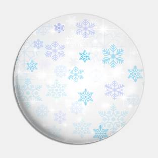 Blue and purple snowflakes in winter - simple design Pin