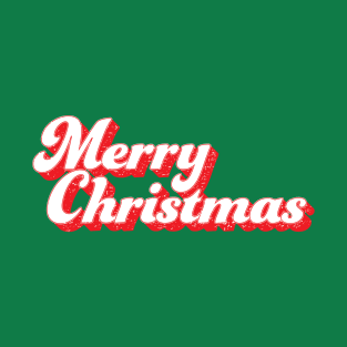 Rough Vintage Merry Christmas Design T-Shirt