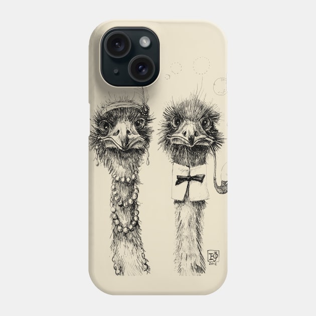 Mr and Mrs Ostrich Phone Case by Redilion