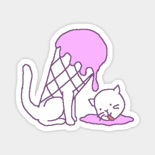 Cat icecream (strawberry) Magnet