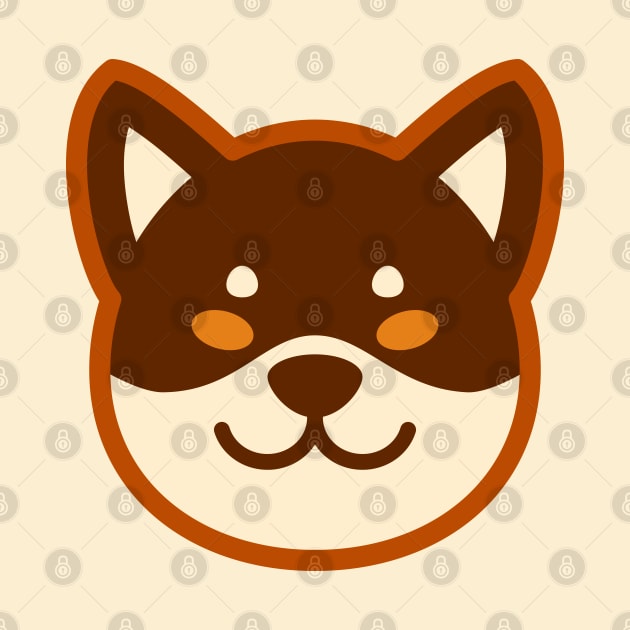 Brown Shiba: Eyes open smile by Red Wolf