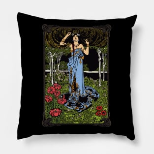 Art Nouveau Lady (natural) Pillow