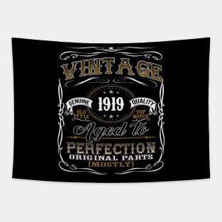 Vintage 1919 Shirt 100th Birthday Gift One-hundredth Centenarian Bday T Shirt Tapestry