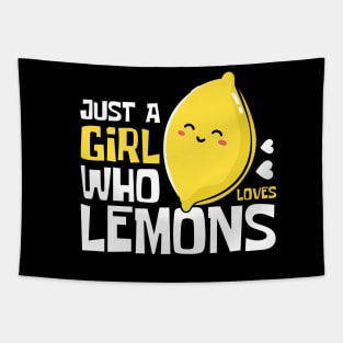 Just A Girl Who Loves Lemons Cute Lemon Tapestry
