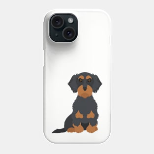 Wired Black Tan Sitting Dachshund Phone Case