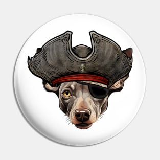 Funny Pirate Hairless Terrier Dog Pin