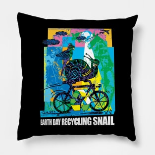 Earth day recycling snail Pillow