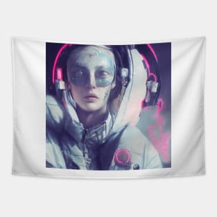 Female Cyberpunk Model Tapestry