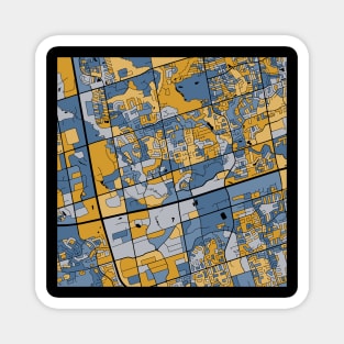 Markham Map Pattern in Blue & Gold Magnet