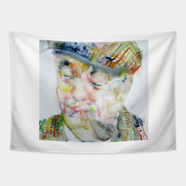 PABLO NERUDA - watercolor portrait.1 Tapestry by lautir