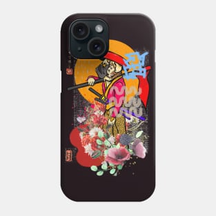 dog  samurai monk  with sword and spears Phone Case