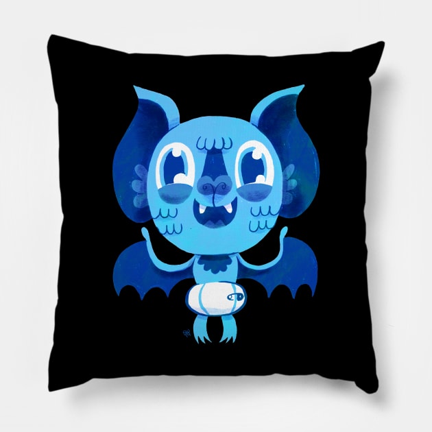 Baby Bat Pillow by washburnillustration