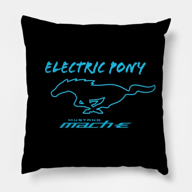 Mustang Mach-E - Electric Pony Pillow by zealology