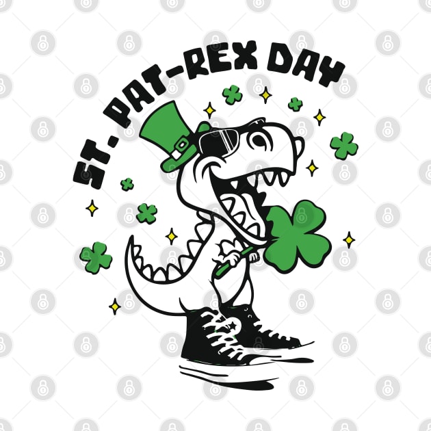 St Patrex Day Lucky Saurus Shamrock by lightsdsgn