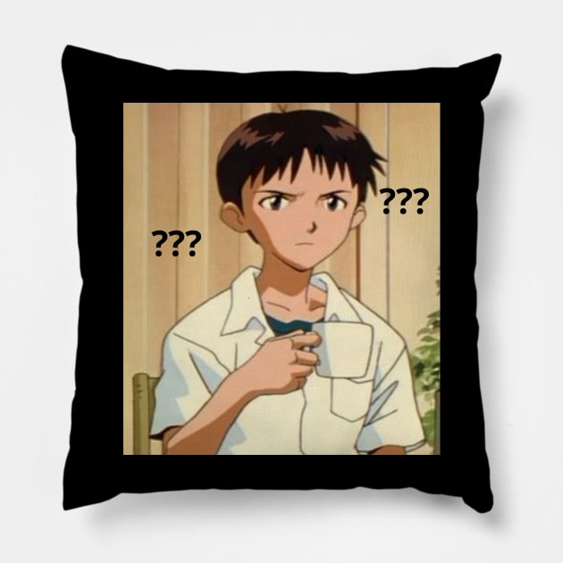 Shinji cup meme Neon Genesis Evangelion Pillow by Anime_Memez