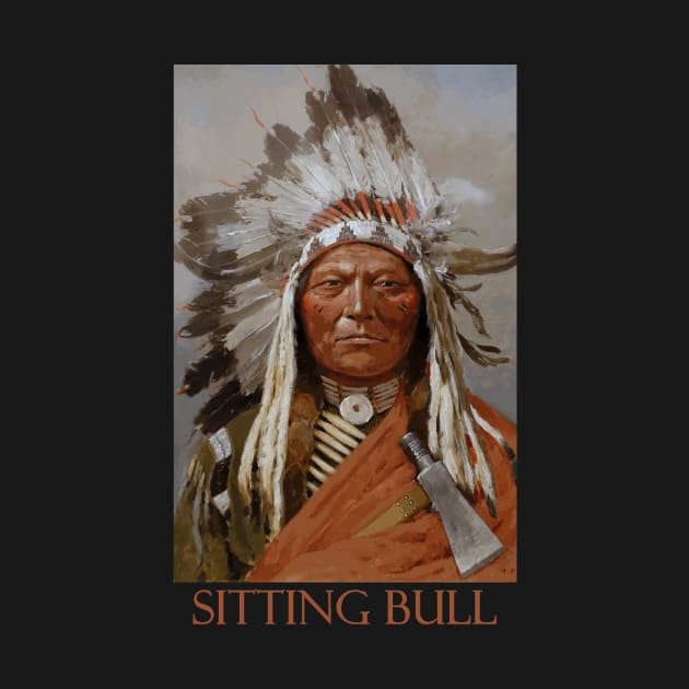 Portrait of Sitting Bull (1899) - Western Art by Henry Farny by Naves