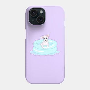 Puppy inside an inflatable pool Phone Case