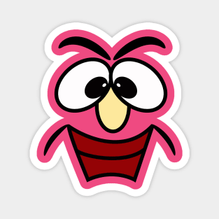 Contented Funny Face Cartoon Emoji With Red Lips Magnet