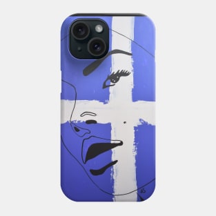 Outline woman blue 1 Phone Case