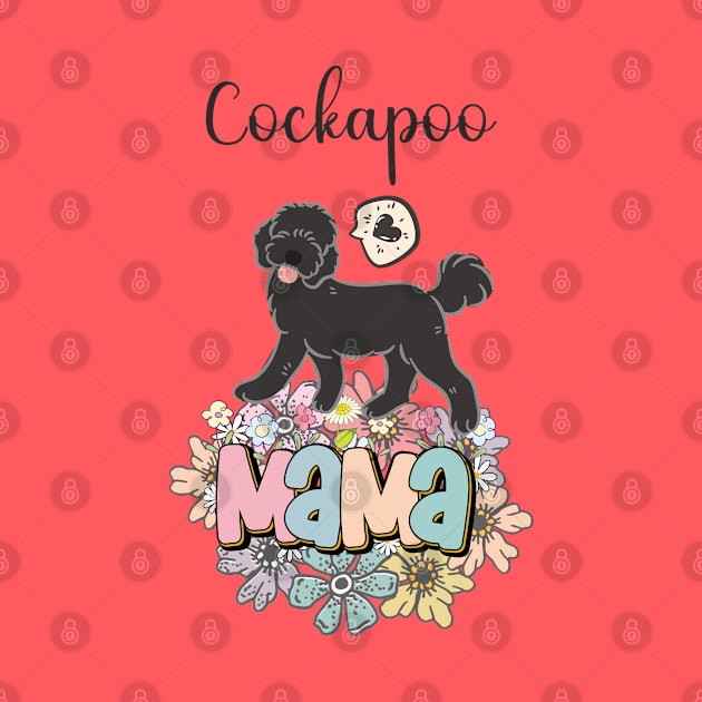 Black Cockapoo Mama by LulululuPainting