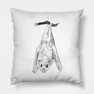 Bat hanging from the tree Pillow