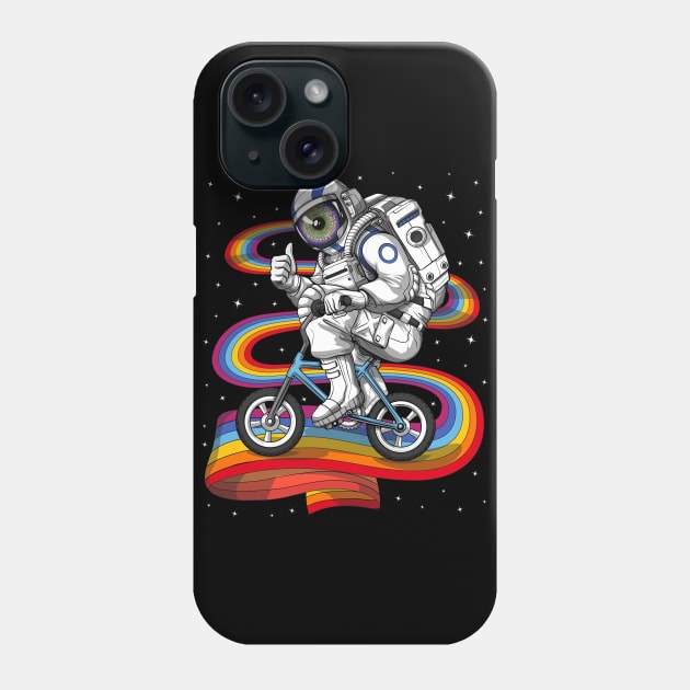 Psychedelic Astronaut Riding Bike Phone Case by underheaven