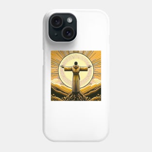 AI Saint Francis of Assisi as a Franciscan Tau Expressionist Effect 3 Phone Case