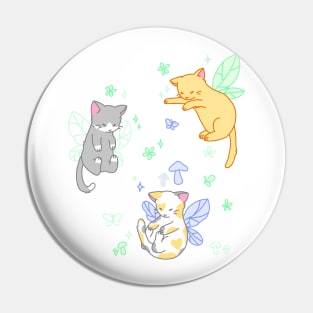 fairy kitties (green/white/blue) Pin