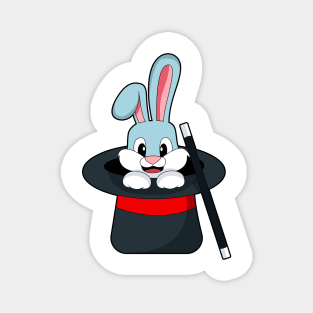 Rabbit at Magic with Wand & Hat Magnet