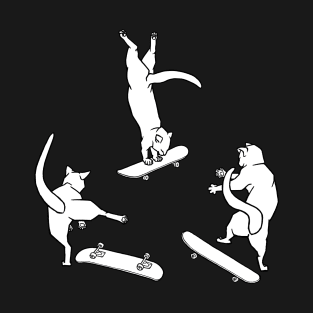 Kickflip Meow Stickers and Magnets Only T-Shirt