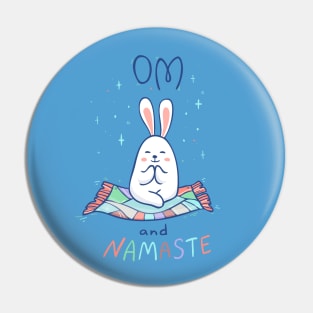 Meditation and Bunny. Om and Namaste Pin