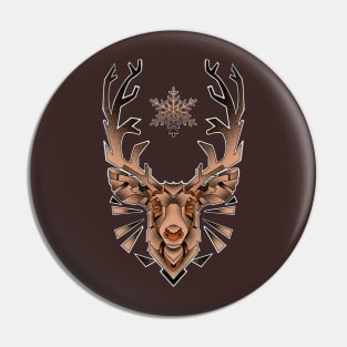 geometric deer with antlers Pin