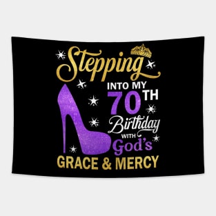 Stepping Into My 70th Birthday With God's Grace & Mercy Bday Tapestry