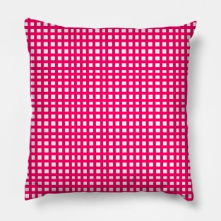 Pink mesh grid square lines pattern Pillow