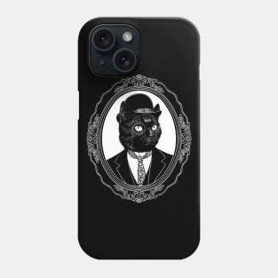 Victorian cat gentleman portrait Phone Case