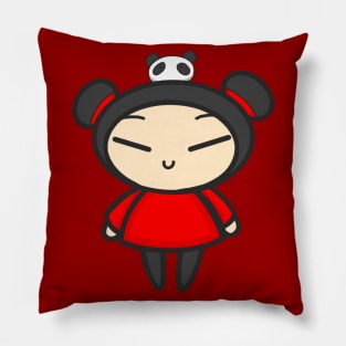 Pucca with a Panda Pillow