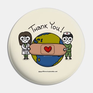 Thank you Carers, Healthcare Workers, Heroes, Gratitude (Off-White) - mydoodlesateme Pin