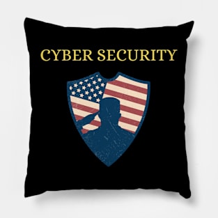 USA Cyber Security Art Funny For Men Women Pillow