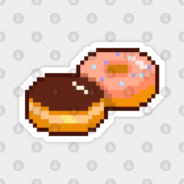 Boston cream and strawberry dipped donut pixel art Magnet by toffany's