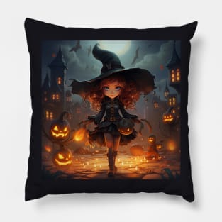 Happy halloween witch Pillow