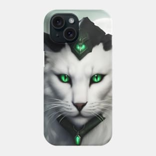 fantasy cat witch green Phone Case